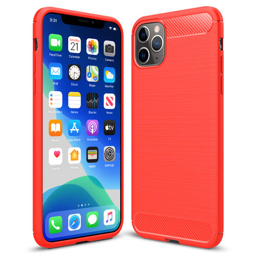 Flexi Slim Carbon Fibre Case for Apple iPhone 11 Pro Max - Brushed Red